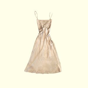 Lulus slip dress, size Small, worn once, champagne colored.